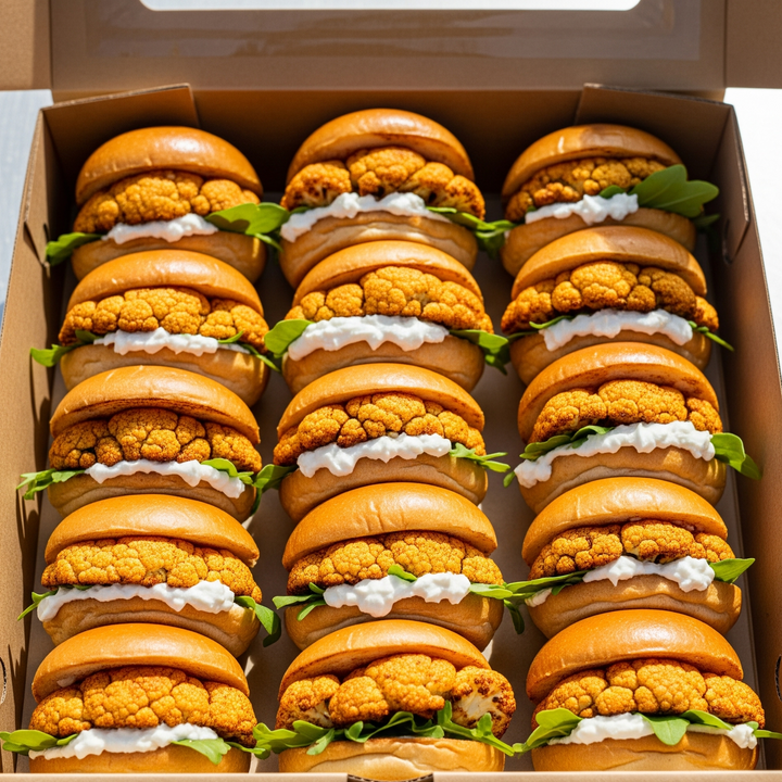 Roasted Cauliflower Slider Platter Vegan
