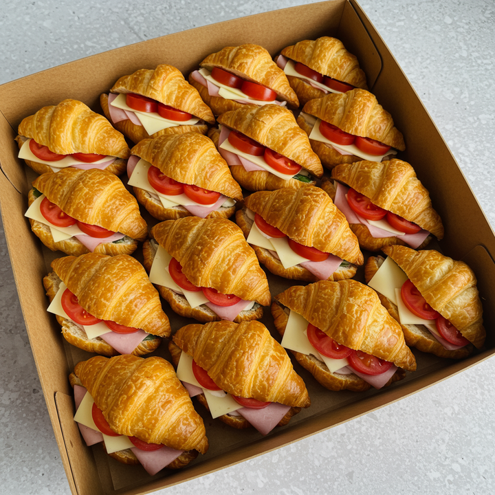 Double Smoked Ham And Swiss Cheese and tomato Croissants Platter