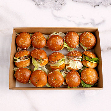 Premium Crumbed Rosemary and Thyme Halloumi Slider Platter catering by Garçon Sydne