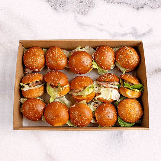 Premium Crumbed Rosemary and Thyme Halloumi Slider Platter catering by Garçon Sydne