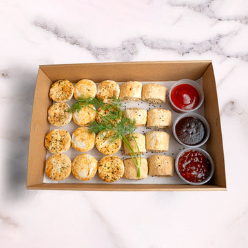 Premium Gourmet Pie and Sausage Roll Platter catering by Garçon Sydney