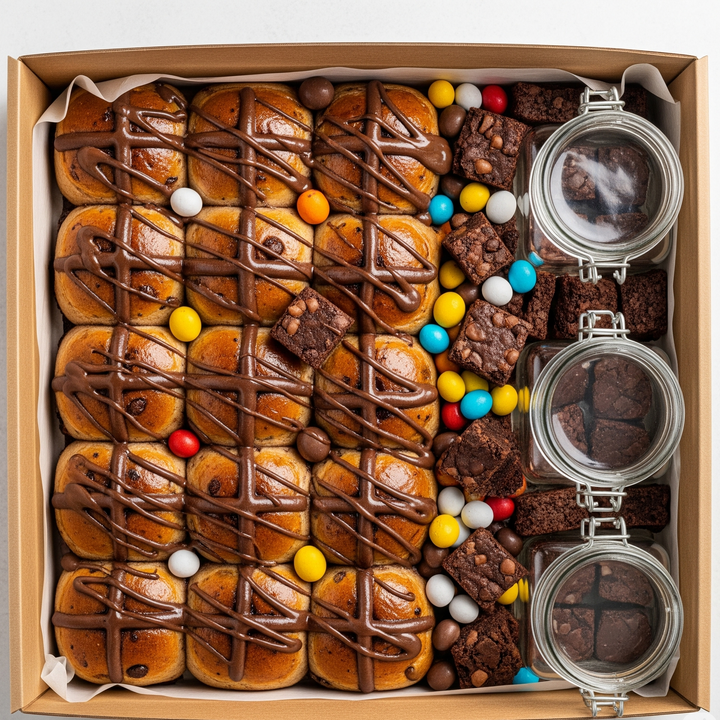 Indulgent Chocolate Hot Cross Bun Platter