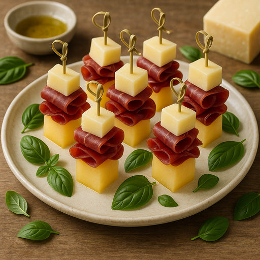 Indulgent Honeymelon Bresaola Cheese Skewer Platter