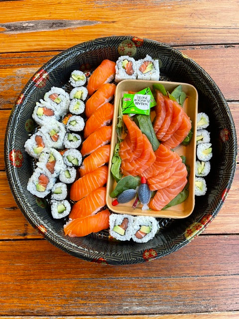Salmon Sashimi and Roll Platter (Gluten Free) 45 pic