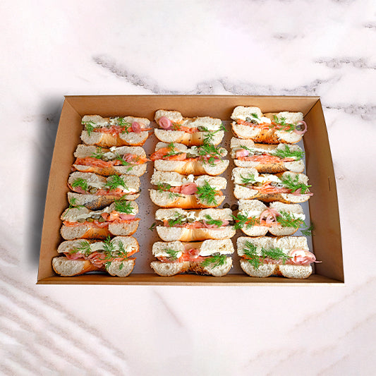 Premium Atlantic Salmon Bagel Platter catering by Garçon Sydney